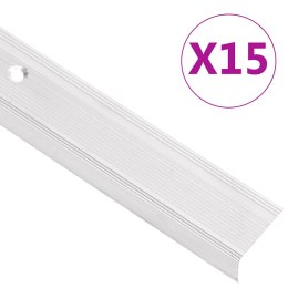 LISTWY SCHODOWE W KSZTAŁCIE LITERY L 15 SZT. ALUMINIUM 100CM