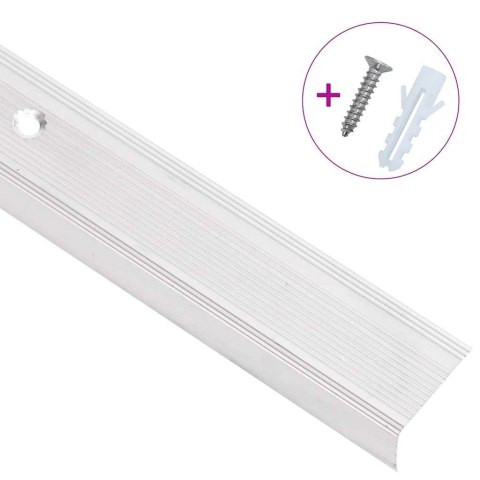 LISTWY SCHODOWE W KSZTAŁCIE LITERY L 15 SZT. ALUMINIUM 100CM