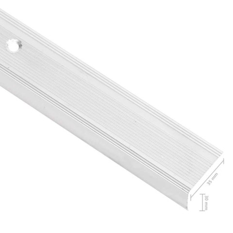 LISTWY SCHODOWE W KSZTAŁCIE LITERY L 15 SZT. ALUMINIUM 90CM
