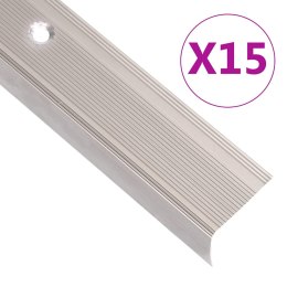 LISTWY SCHODOWE W KSZTAŁCIE LITERY L 15 SZT. ALUMINIUM 90CM