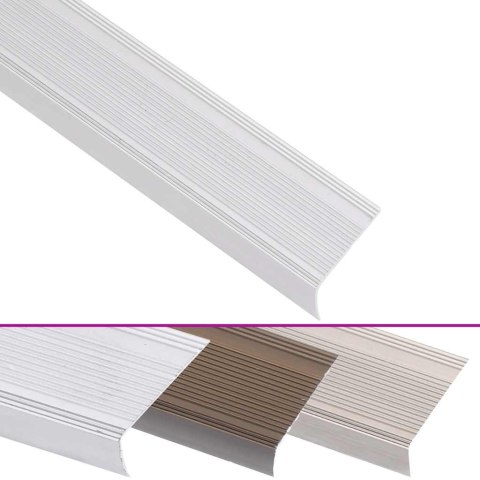 LISTWY SCHODOWE W KSZTAŁCIE LITERY L 5 SZT. ALUMINIUM 100CM