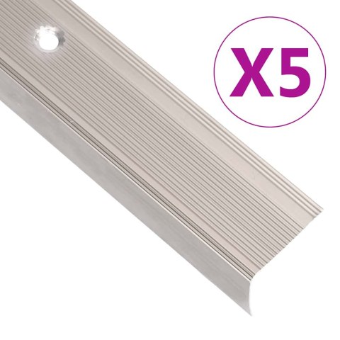 LISTWY SCHODOWE W KSZTAŁCIE LITERY L 5 SZT. ALUMINIUM 90CM
