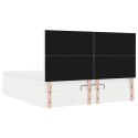 VidaXL Rama łóżka otomana z materacami, biała, 200x200 cm, ekoskóra