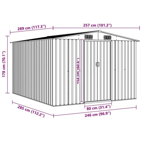 SZOPA OGRODOWA 257X298X178CM METAL ZIELONA