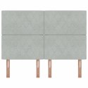 VidaXL Wezgłowie LED Ze LED Lights Jasnoszary 144 cm Poliester
