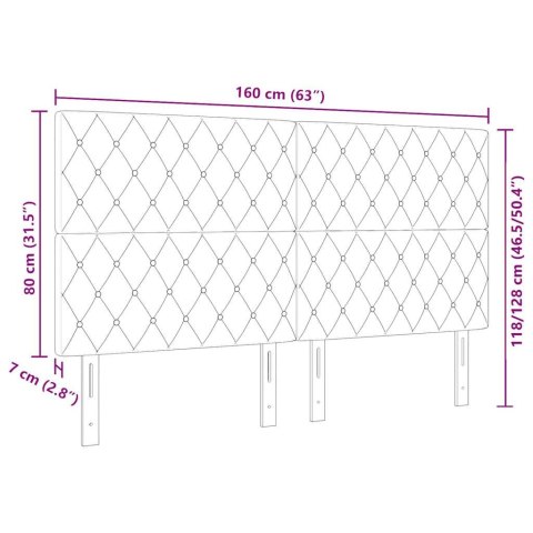 VidaXL Wezgłowie LED Ze LED Lights Jasnoszary 160 cm Poliester
