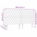 VidaXL Wezgłowie LED Ze LED Lights Jasnoszary 200 cm Poliester
