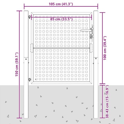 BRAMA OGRODOWA ANTRACYTOWA 100X100CM STALOWA