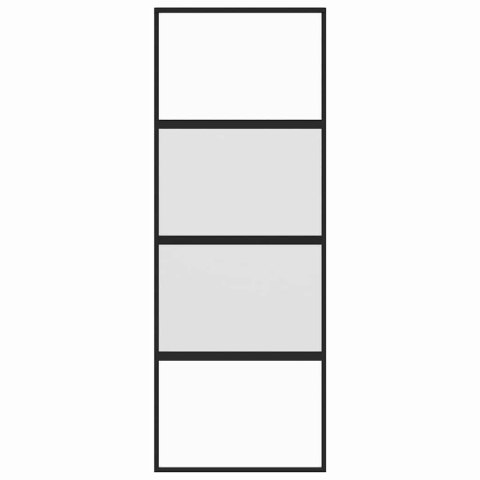 DRZWI PRZESUWNE CZARNE 76X205CM SZKŁO HARTOWANE ALUMINIUM