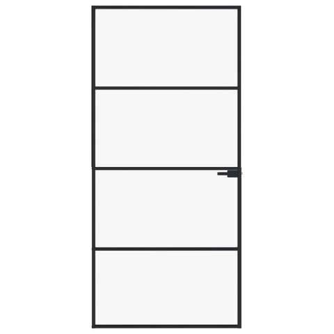 DRZWI WEWNĘTRZNE CZARNE 93X201,5CM SZKŁO I ALUMINIUM