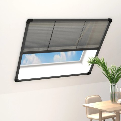 PLISOWANA MOSKITIERA OKIENNA ALUMINIUM ANTRACYT 120X120CM