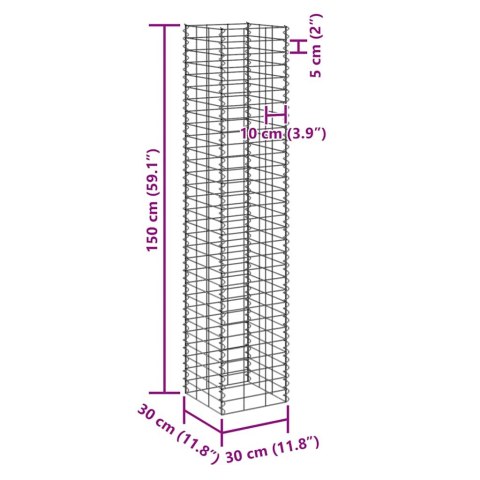 WYSOKIE DONICE GABIONOWE 4 SZT. 30X30X50/100/150/200CM