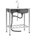 ZLEWOZMYWAK KEMPINGOWY DWUKOMOROWY Z KRANEM STAL NIERDZEWNA