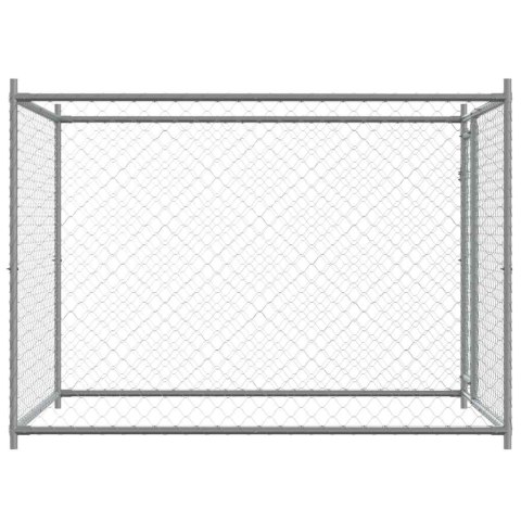 KLATKA DLA PSA Z DRZWIAMI SZARA 2X2X1,5M STAL