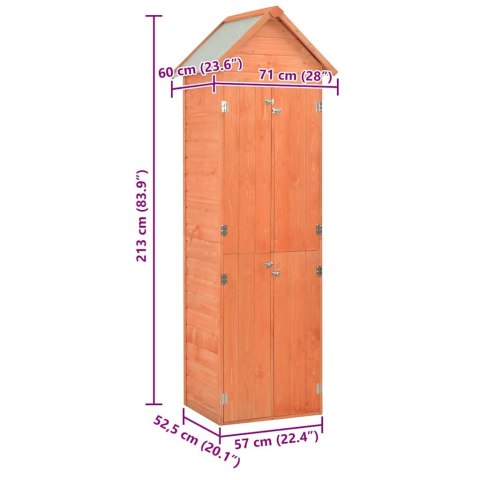SCHOWEK OGRODOWY 71X60X213CM DREWNIANY