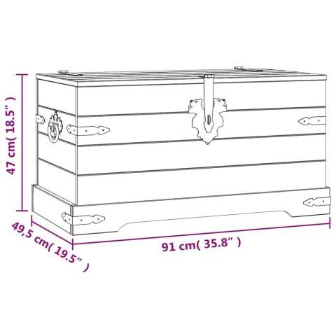 SKRZYNIA W MEKSYKAŃSKIM STYLU CORONA SOSNA 91X49,5X47CM