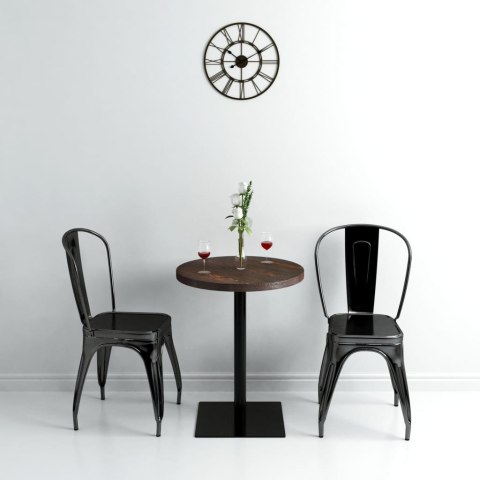 STOLIK BISTRO Z STALOWA PODSTAWA 60X75CM CIEMNY JESION