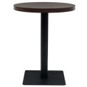 STOLIK BISTRO Z STALOWA PODSTAWA 60X75CM CIEMNY JESION