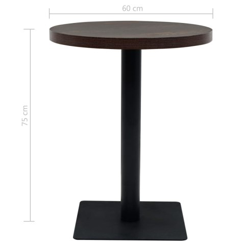 STOLIK BISTRO Z STALOWA PODSTAWA 60X75CM CIEMNY JESION
