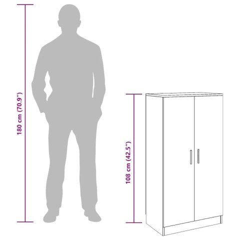 SZAFKA NA BUTY Z 7 PÓŁKAMI DREWNO DĘBOWE