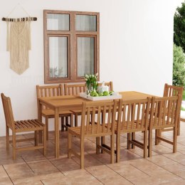 9-CZĘŚCIOWY ZESTAW OBIADOWY DO OGRODU 180X90CM LITE DREWNO TEKOWE