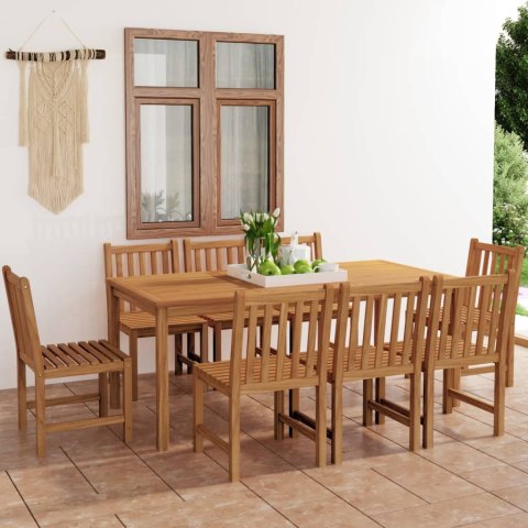 9-CZĘŚCIOWY ZESTAW OBIADOWY DO OGRODU 180X90CM LITE DREWNO TEKOWE