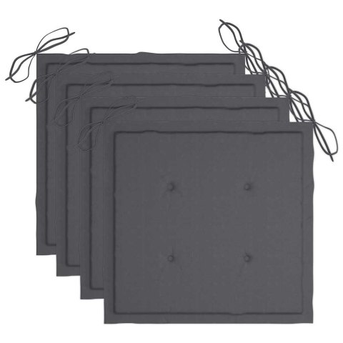 KRZESŁA OGRODOWE Z PODUSZKAMI 4 SZT. LITE DREWNO AKACJOWE