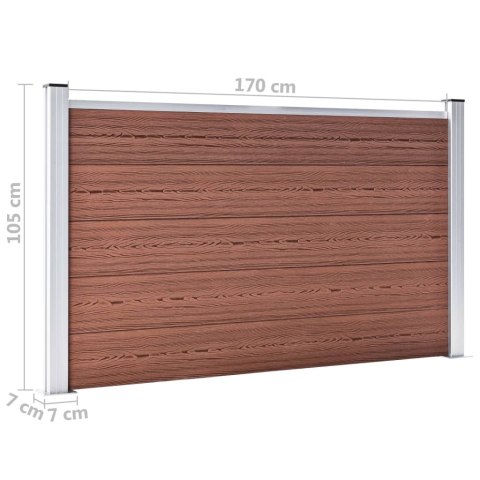 OGRODZENIE OGRODOWE WPC 526X106CM BRĄZOWE