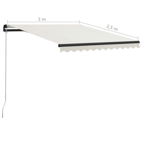 RĘCZNIE ZWIJANA MARKIZA 300X250CM KREMOWA