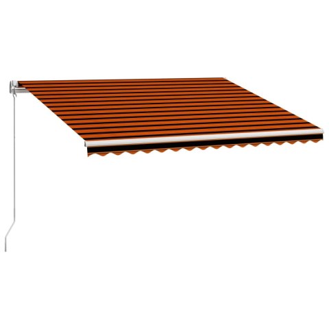 RĘCZNIE ZWIJANA MARKIZA 450X300CM POMARAŃCZOWO-BRĄZOWA