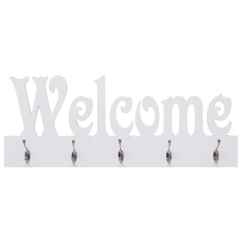 WIESZAK ŚCIENNY NA PŁASZCZE WELCOME BIAŁY 74X29,5CM