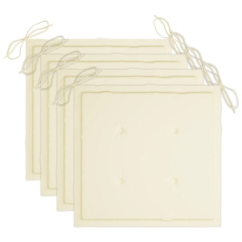 KRZESŁA OGRODOWE Z PODUSZKAMI 4 SZT. LITE DREWNO AKACJOWE