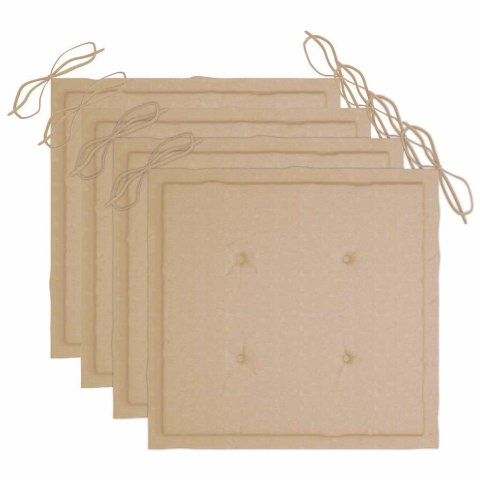 KRZESŁA OGRODOWE Z PODUSZKAMI 4 SZT. LITE DREWNO AKACJOWE