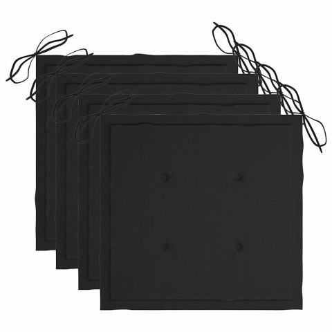 KRZESŁA OGRODOWE Z PODUSZKAMI 4 SZT. LITE DREWNO AKACJOWE