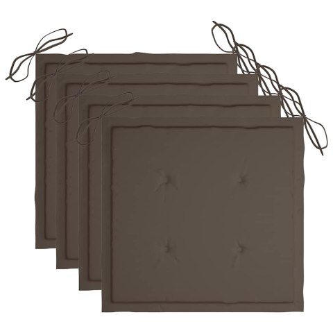 KRZESŁA OGRODOWE Z PODUSZKAMI 4 SZT. LITE DREWNO AKACJOWE