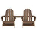 KRZESŁA OGRODOWE ADIRONDACK ZE STOLIKIEM DREWNO JODŁOWE BRĄZ
