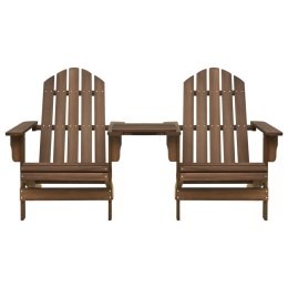 KRZESŁA OGRODOWE ADIRONDACK ZE STOLIKIEM DREWNO JODŁOWE BRĄZ