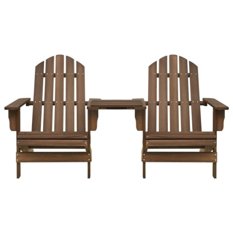KRZESŁA OGRODOWE ADIRONDACK ZE STOLIKIEM DREWNO JODŁOWE BRĄZ