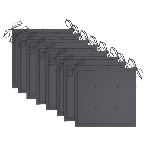 KRZESŁA OGRODOWE Z PODUSZKAMI 8 SZT. LITE DREWNO AKACJOWE