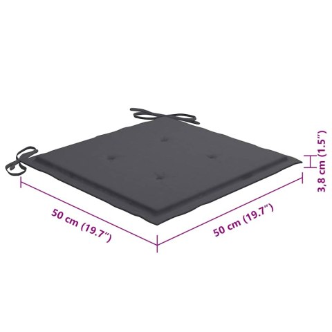 KRZESŁA OGRODOWE Z PODUSZKAMI 8 SZT. LITE DREWNO AKACJOWE