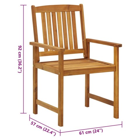 KRZESŁA OGRODOWE Z PODUSZKAMI 8 SZT. LITE DREWNO AKACJOWE
