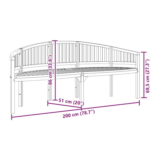 ŁAWKA W KSZTAŁCIE BANANA 200CM LITE DREWNO TEKOWE