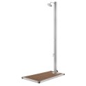 PRYSZNIC OGRODOWY 220CM PODWÓJNA PODSTAWA 110CM KRAN NA STOPY STAL NIERDZEWNA