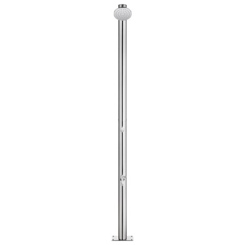 PRYSZNIC OGRODOWY 220CM PODWÓJNA PODSTAWA 110CM KRAN NA STOPY STAL NIERDZEWNA