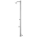 PRYSZNIC OGRODOWY 220CM PODWÓJNA PODSTAWA 110CM KRAN NA STOPY STAL NIERDZEWNA