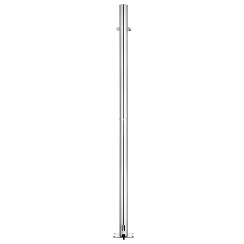 PRYSZNIC OGRODOWY 220CM PODWÓJNA PODSTAWA 110CM KRAN NA STOPY STAL NIERDZEWNA