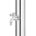 PRYSZNIC OGRODOWY 220CM PODWÓJNA PODSTAWA 110CM KRAN NA STOPY STAL NIERDZEWNA