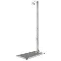 PRYSZNIC OGRODOWY 220CM PODWÓJNA PODSTAWA 110CM KRAN NA STOPY STAL NIERDZEWNA