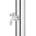 PRYSZNIC OGRODOWY 220CM PODWÓJNA PODSTAWA 110CM KRAN NA STOPY STAL NIERDZEWNA