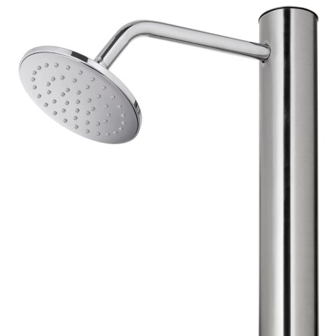 PRYSZNIC OGRODOWY 220CM PODWÓJNA PODSTAWA 110CM KRAN NA STOPY STAL NIERDZEWNA